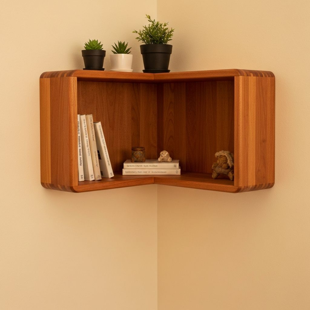 체리 우드 코너 선반